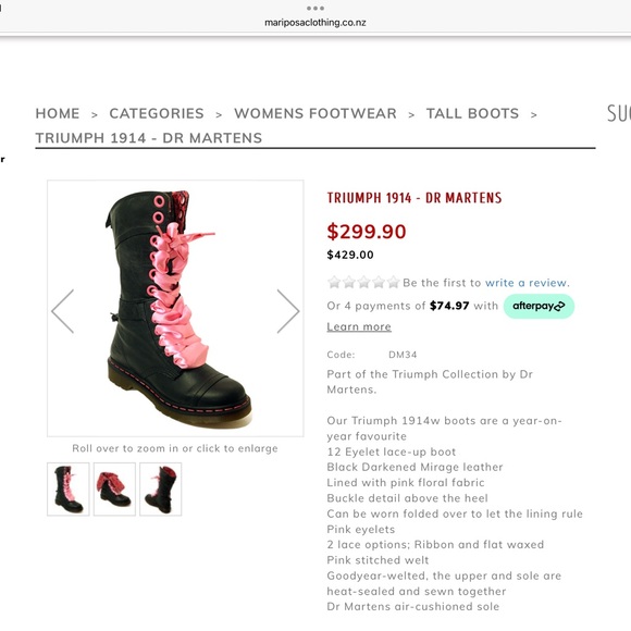 ❌ ❌ RARE RARE. ❌ ❌ 
Dr. Martens Black Boot with Pink Floral Fold-Over - Picture 9 of 10